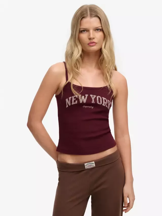Спортивный топ с графическим принтом Athletic Essentials, цвет Port Red Superdry