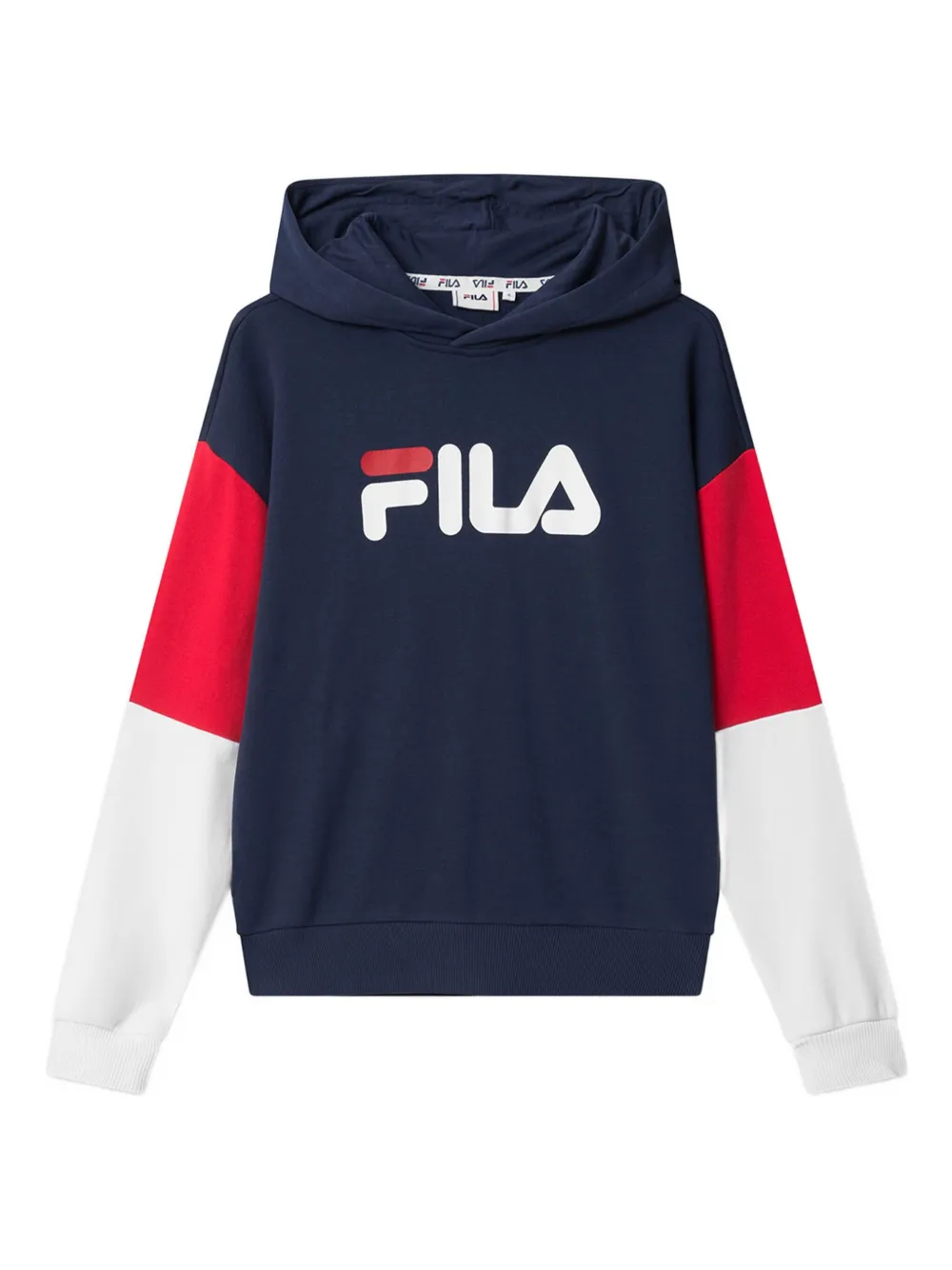 

Худи в стиле колор-блок с принтом логотипа Fila, синий