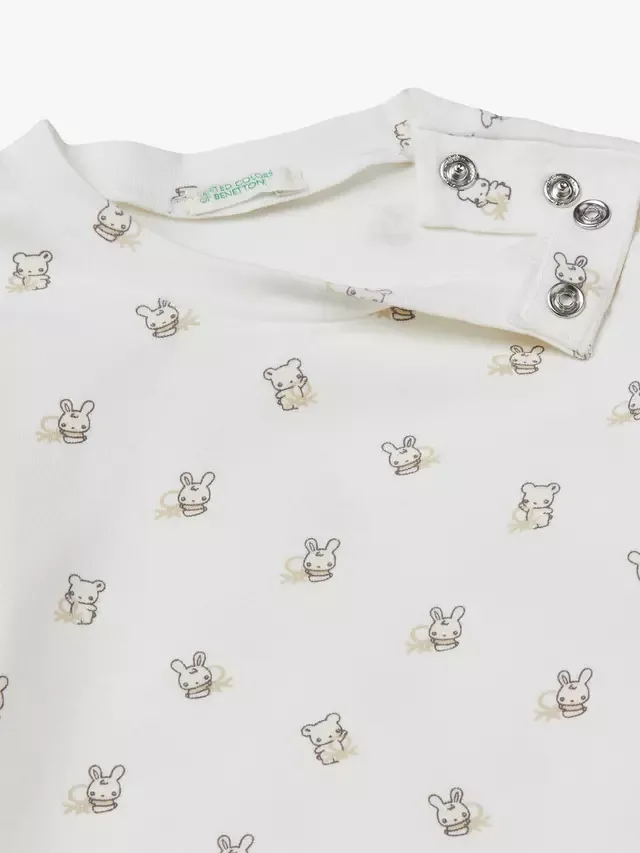 Детский хлопковый комбинезон, розовый Benetton — фото 3