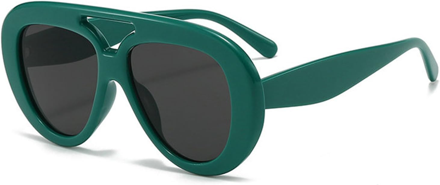 

Солнцезащитные очки Willochra в винтажном овальном стиле для женщин и мужчин, в стиле «пилот», ретро, ​​с двойной перемычкой, массивные, модные, с защитой от УФ-излучения UV400, C5