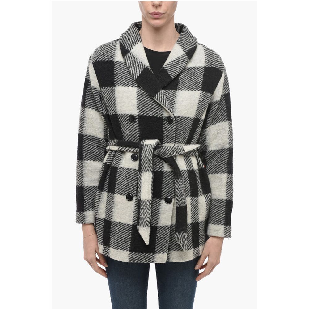 

АРХИВ Двубортное пальто в клетку Woolrich, Black and White