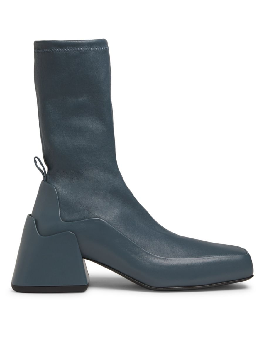 Кожаные ботильоны 45 мм Jil Sander, цвет French Blue