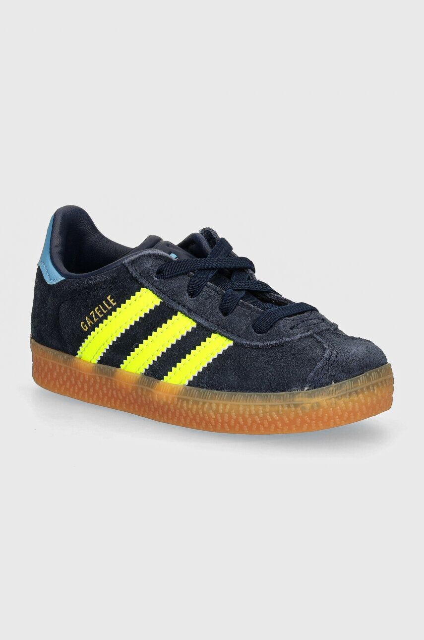

Детские кожаные кроссовки adidas Originals GAZELLE CF EL, темно-синий