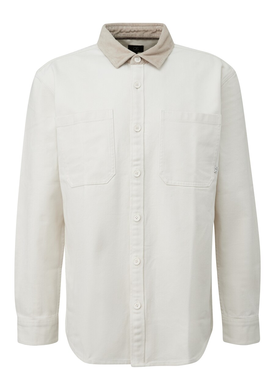 

Рубашка на пуговицах классического кроя QS, кремовый