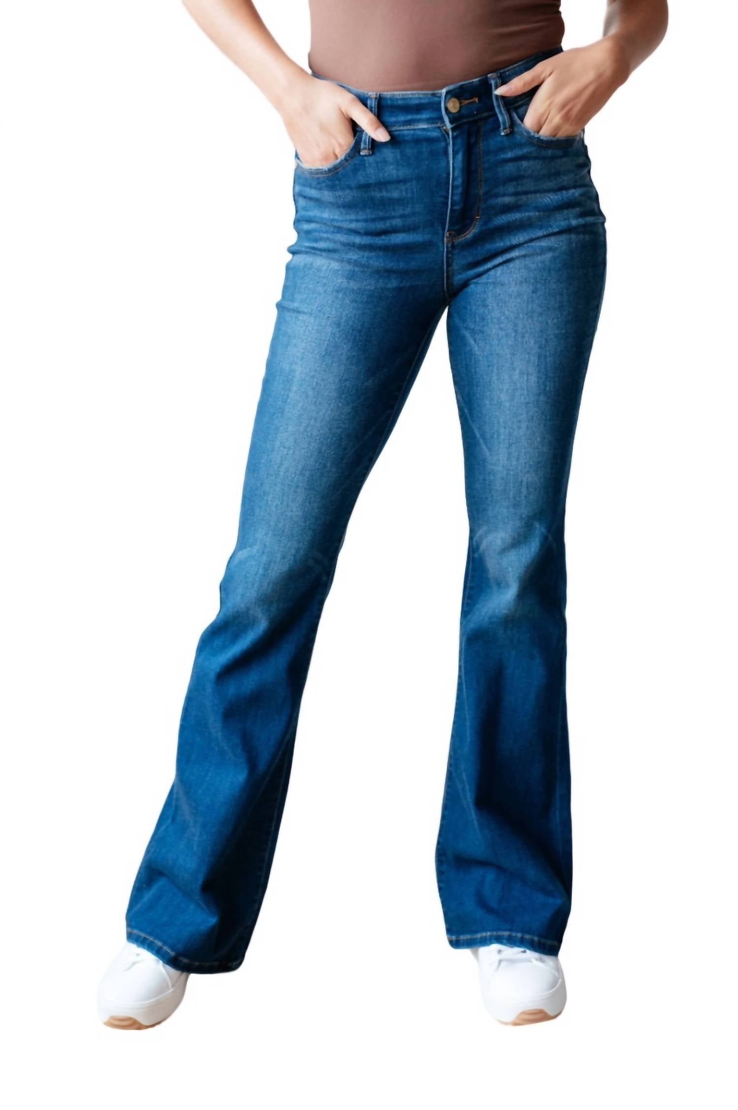 

Джинсы Classic Flare с высокой посадкой, темного цвета Judy Blue, цвет dark wash
