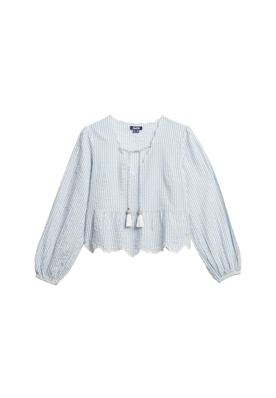 

Блуза Superdry, цвет Light blue/White