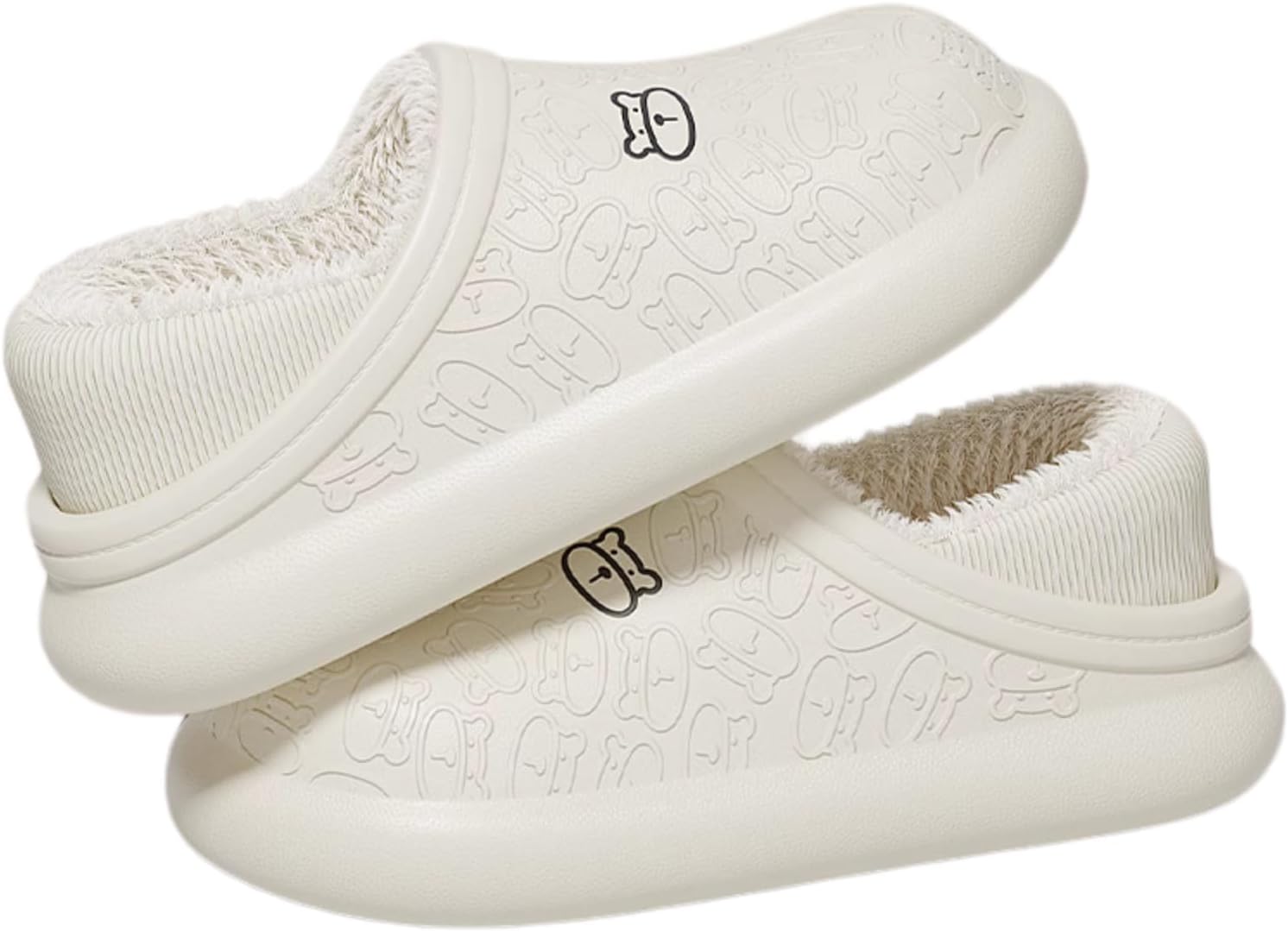 

Женские зимние теплые водонепроницаемые плюшевые тапочки-медвежата YPNMR, пушистые домашние тапочки-кубинки для улицы и дома, белый