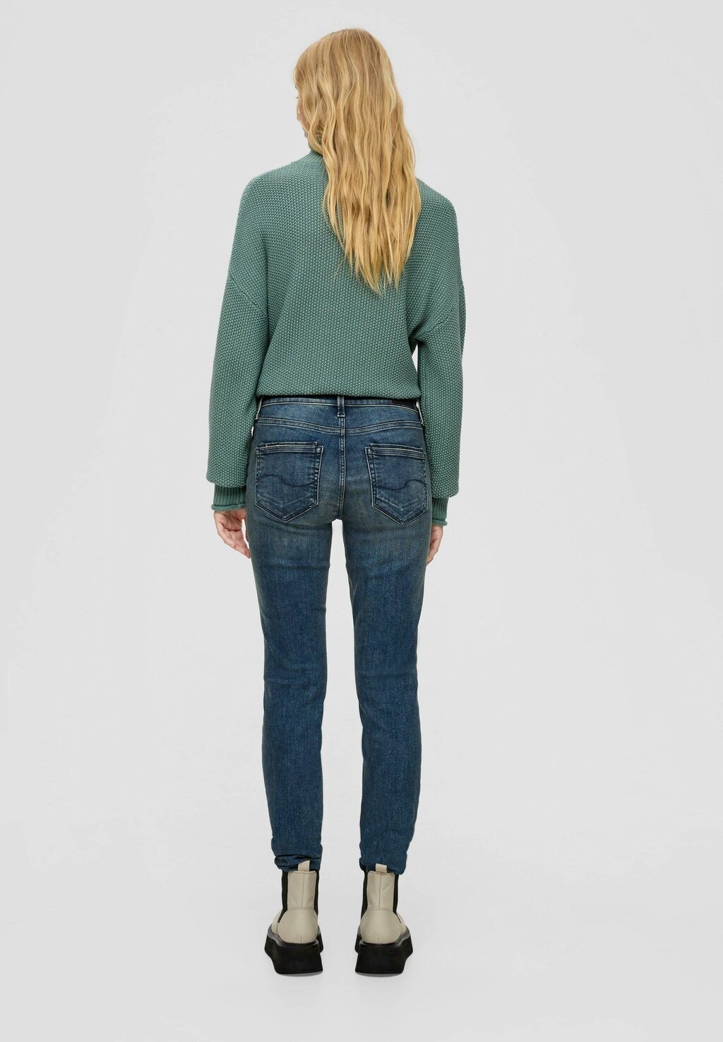 

Джинсы облегающего кроя SADIE MID RISE QS, темно-синий деним