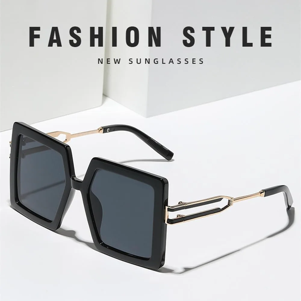 

MUTYNE Модные солнцезащитные очки большого размера для мужчин, трендовые градиентные оттенки, защита от УФ-излучения UV400, для женщин, в стиле ретро, Green Grey