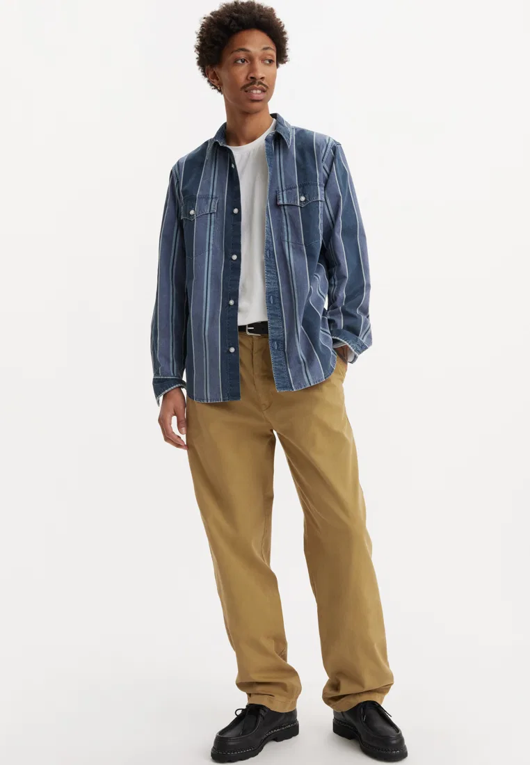Брюки чинос прямые свободные со складками, Levi's, XX, коричневый