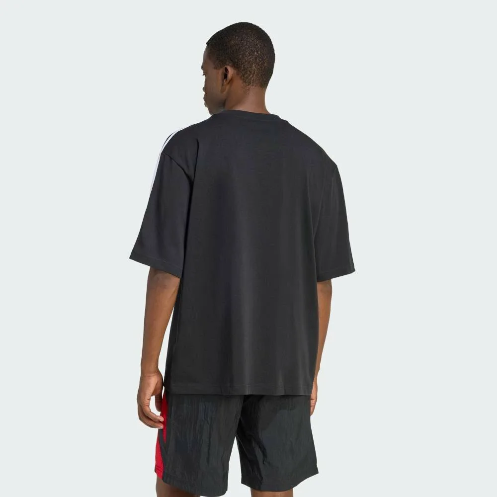Футболка Adicolor с тремя полосками, увеличенного размера Adidas, black — фото 2