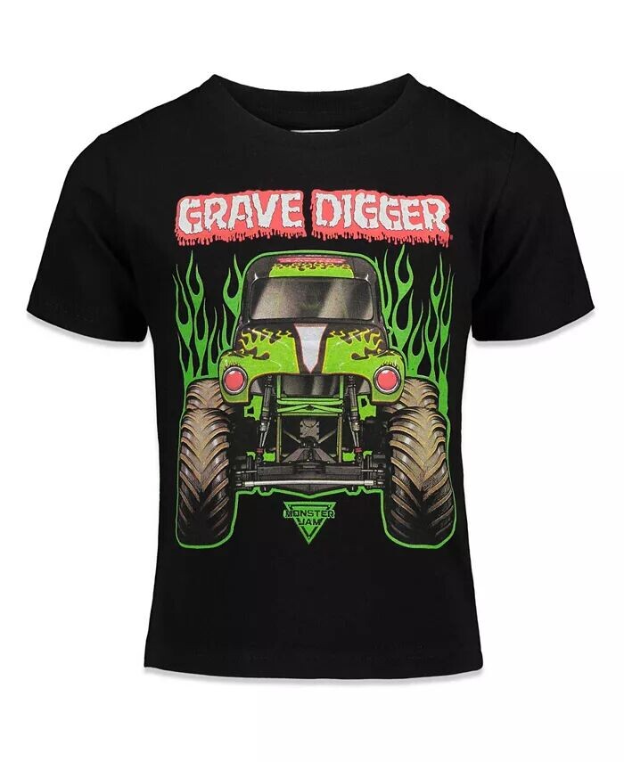 Набор из 3 футболок с рисунком для мальчиков Trucks для малышей, Ребенок Monster Jam, мультиколор — фото 2