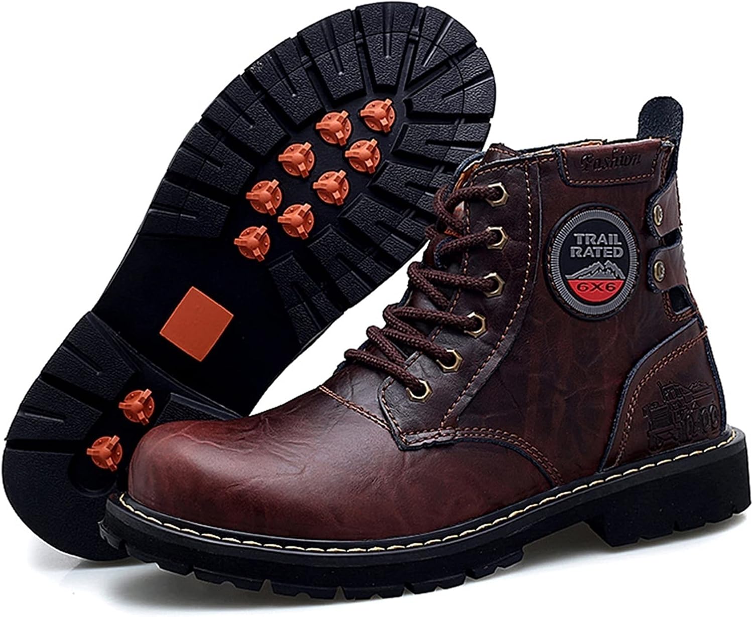 

Высокие туристические ботинки, мужские водонепроницаемые кожаные ботинки для походов, высокие ботинки для пустыни с защитой щиколотки, нескользящие удобные ботинки для прогулок на улице, для взрослых унисекс Rishengchang, коричневый