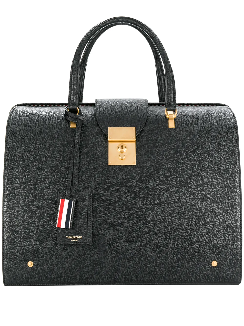

Дорожная сумка Mr. Thom из зернистой кожи THOM BROWNE, черный