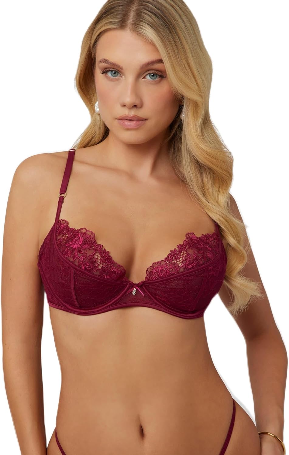 

GUESS Rebecca кружевной балконный бюстгальтер с цветочным принтом, Purple Petal