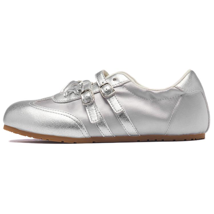 Туфли Мэри Джейн на плоской подошве 2,5 см, женские, серебристые AGSDON, Silver