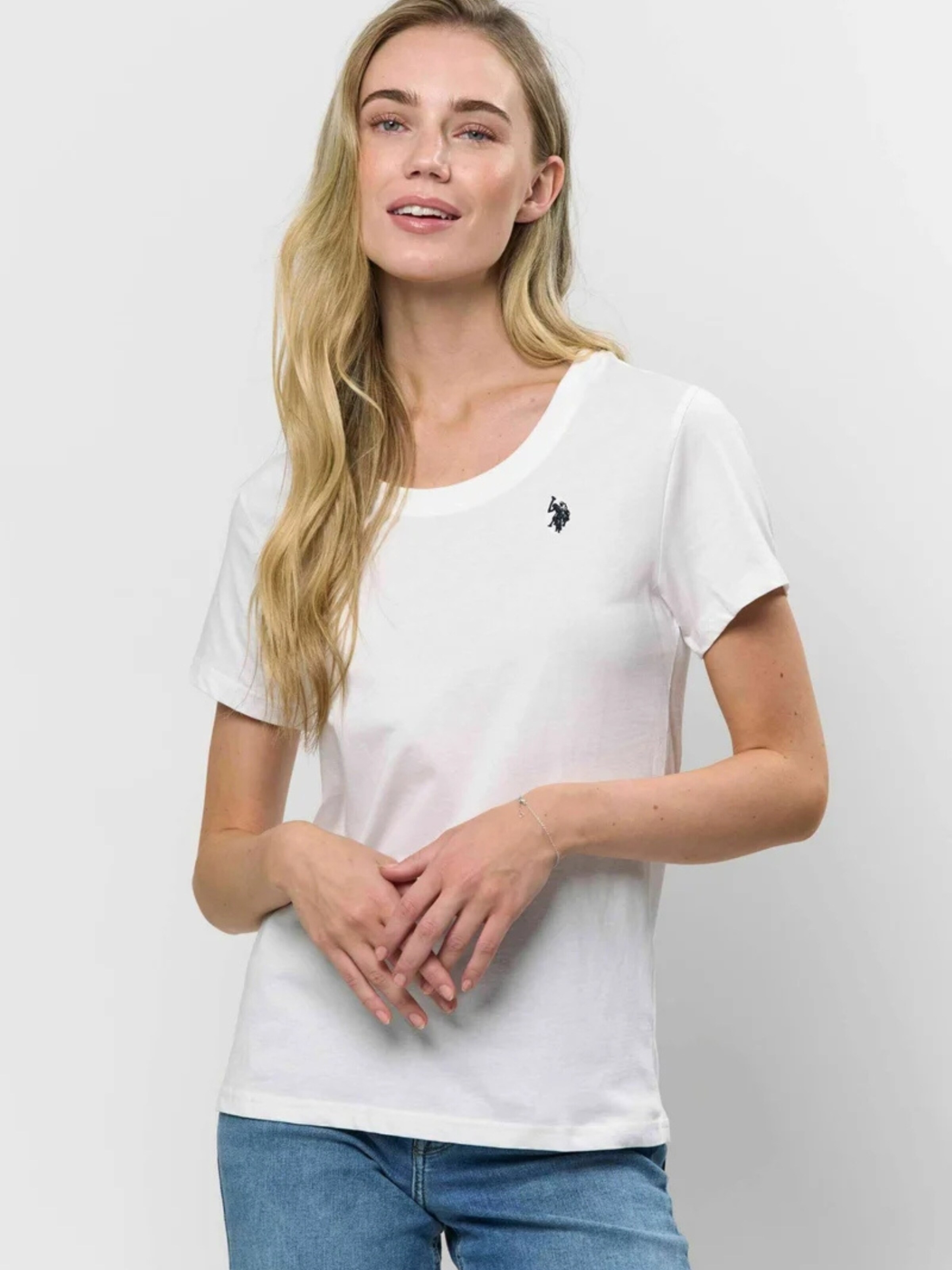 U.S. POLO ASSN. Топ 'UWAmy' в белом цвете — фото 3