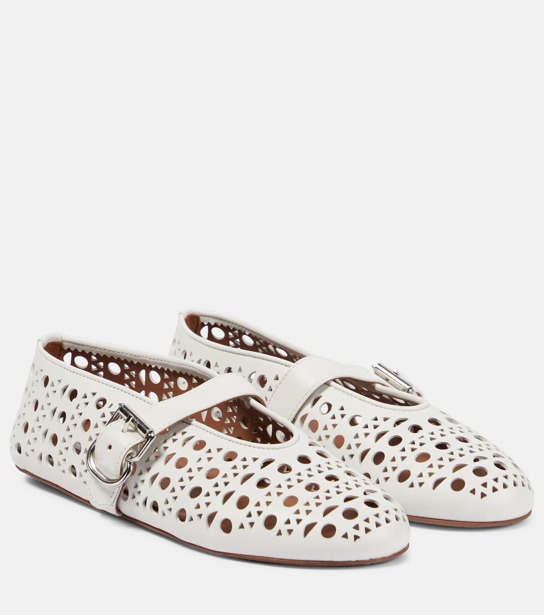 Кожаные балетки Vienne Alaïa, белый
