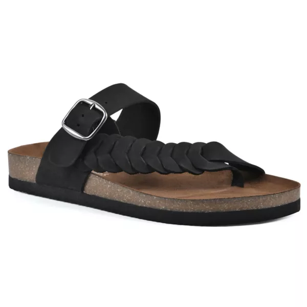 Женские мягкие сандалии-шлепанцы Happier White Mountain, цвет black nubuck