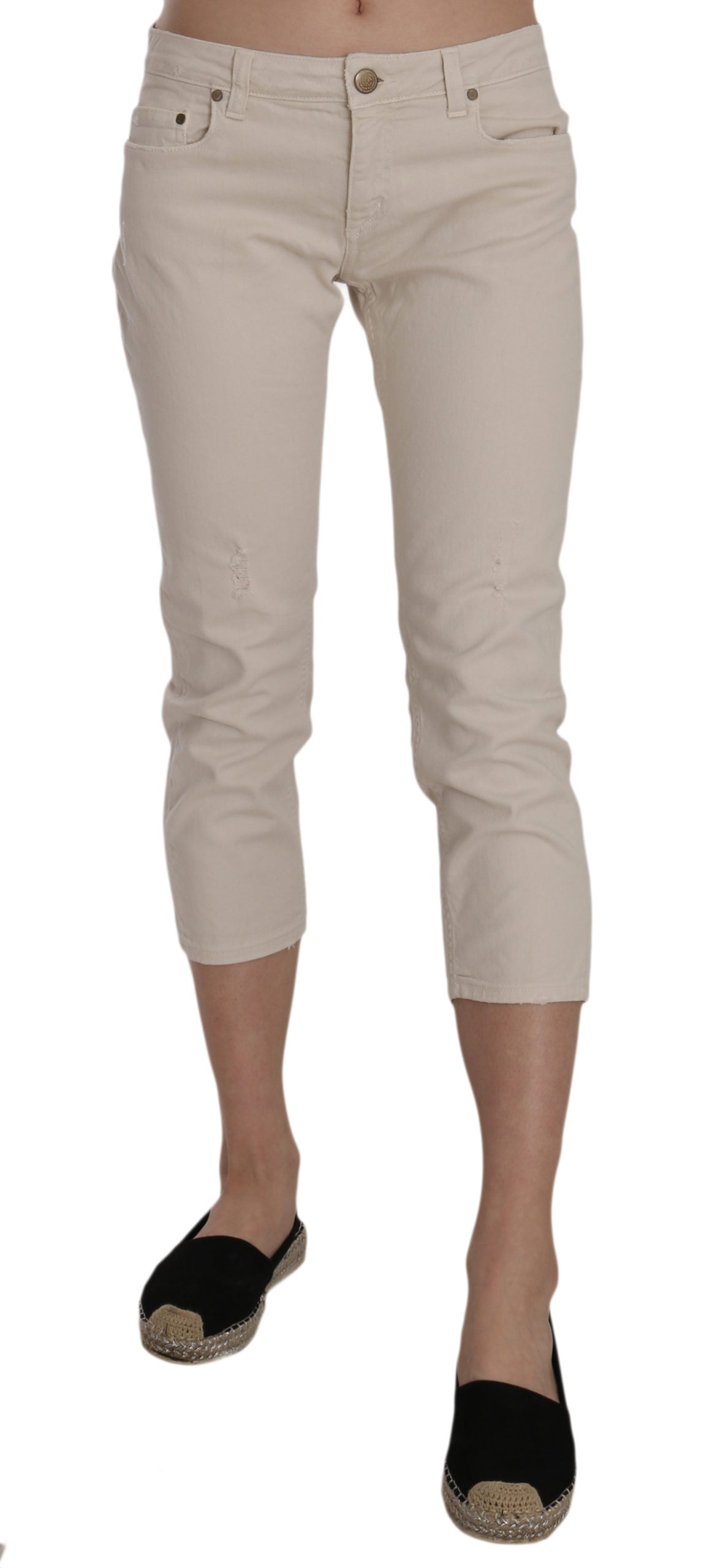 

Женские джинсы-капри Dondup Cotton Stretch с заниженной талией Skinny Cropped Capri, бежевый