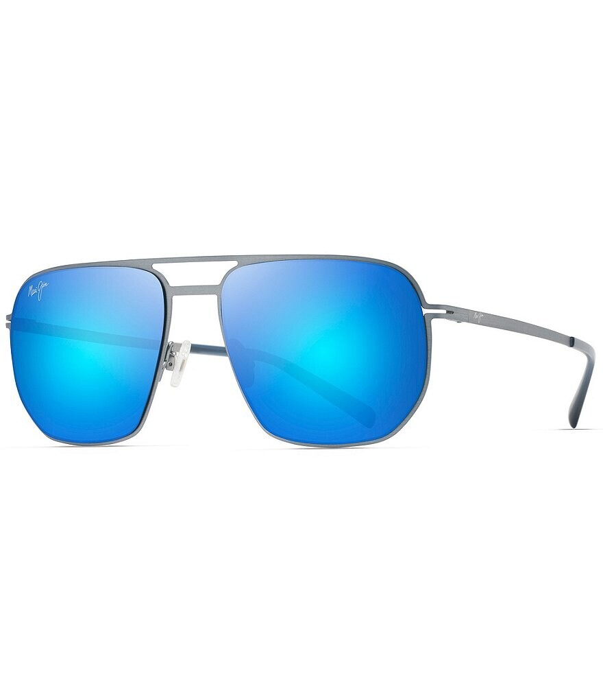

Зеркальные солнцезащитные очки-авиаторы унисекс Maui Jim Shark's Cove PolarizedPlus2 55 мм, серый