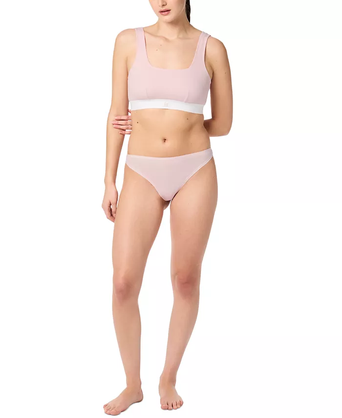 Женские хлопковые стринги с эффектом растяжки GapBody GPW00283, розовый — фото 4