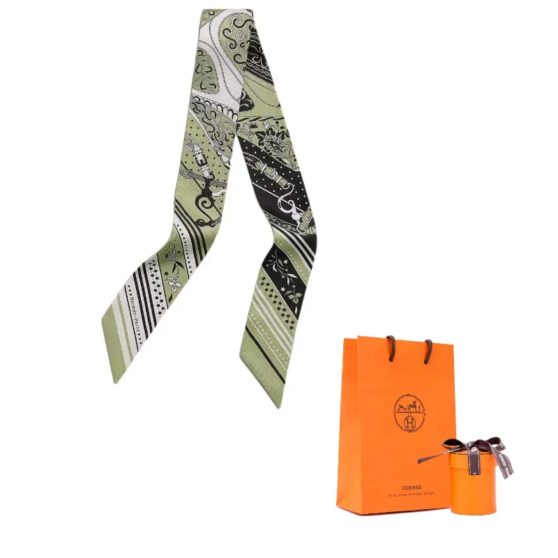 

HERMES Шёлковый шарф женский зелёный, Green