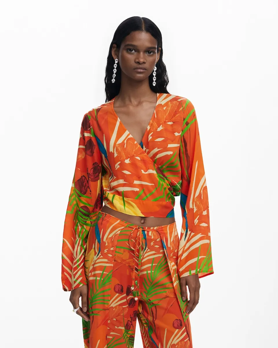 

Топ женский с тропическим запахом Desigual, оранжевый