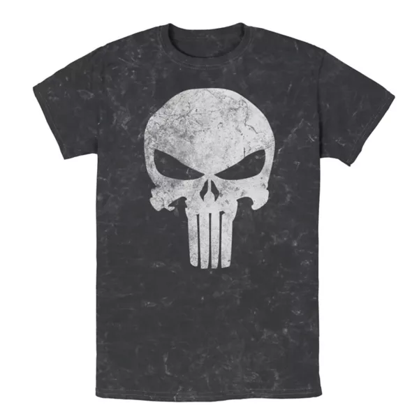 

Мужская футболка Marvel Punisher с изображением черепа и эффектом потертости Licensed Character, черный