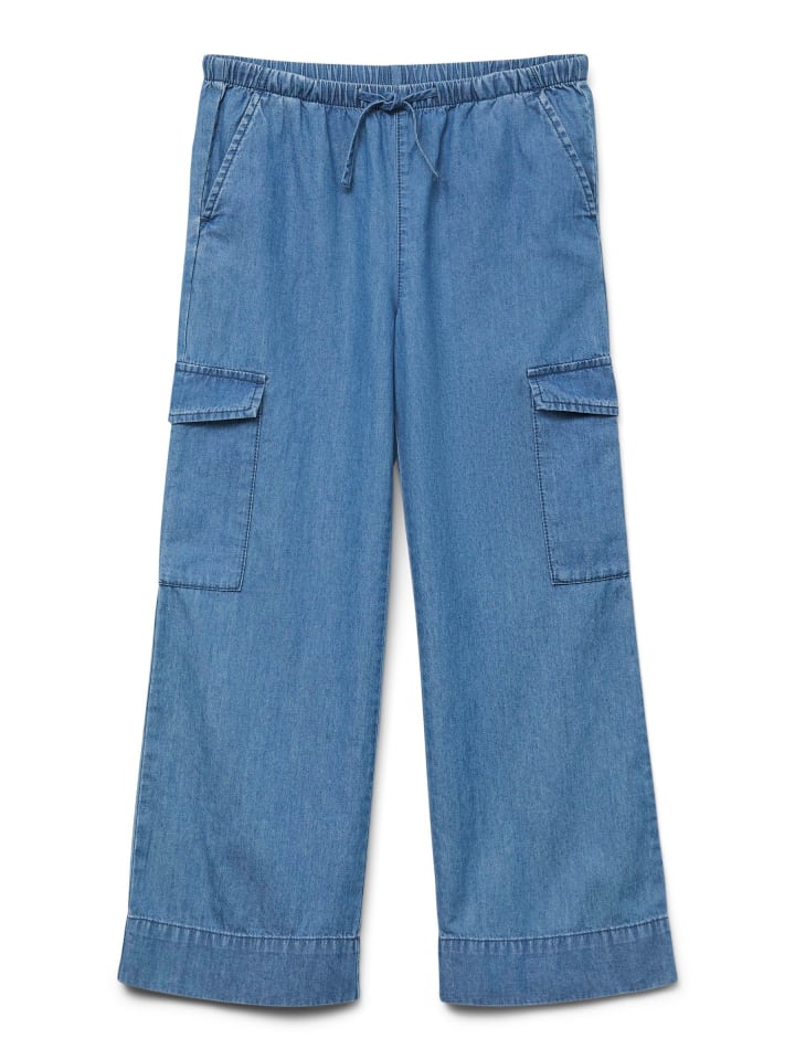 

Тканевые брюки Vero Moda Girl, Средне-синий деним