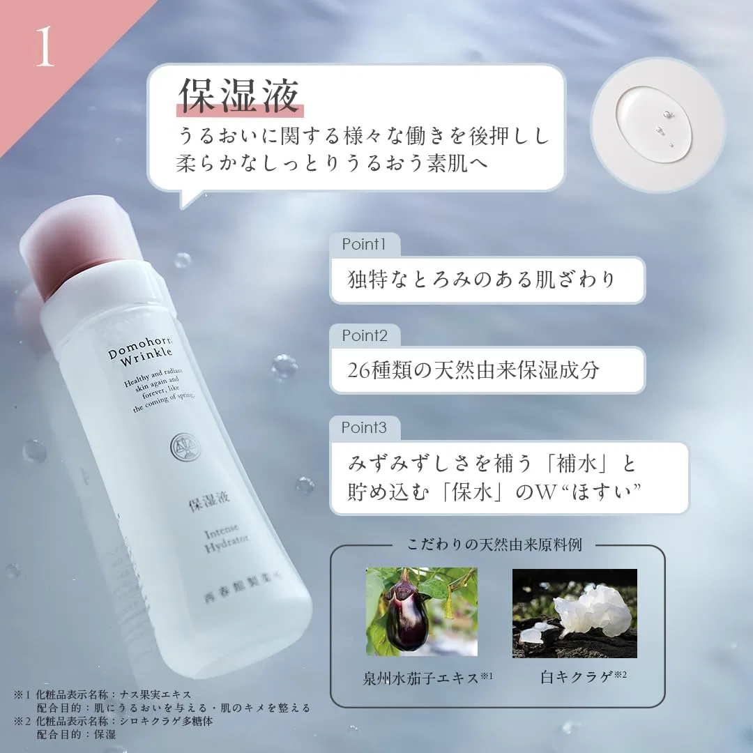 Набор для ухода за кожей Domohorn Wrinkle Basic 4-Piece, 60-дневный запас Saishunkan Pharmaceutical Co., Ltd. — фото 3