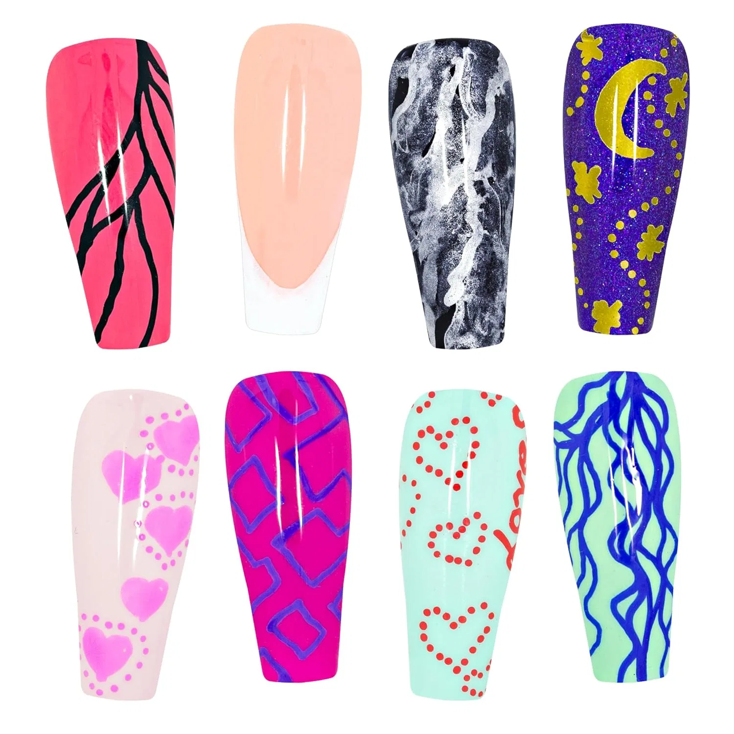 Набор ручек для нейл-арта 3D, черный + серебристый + белый, 3х3 мл ‎Nd24 Naildesign — фото 4