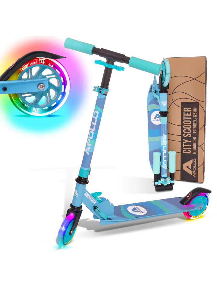 

Apollo Детский светодиодный городской самокат "Moonracer 125 мм" в мятном цвете