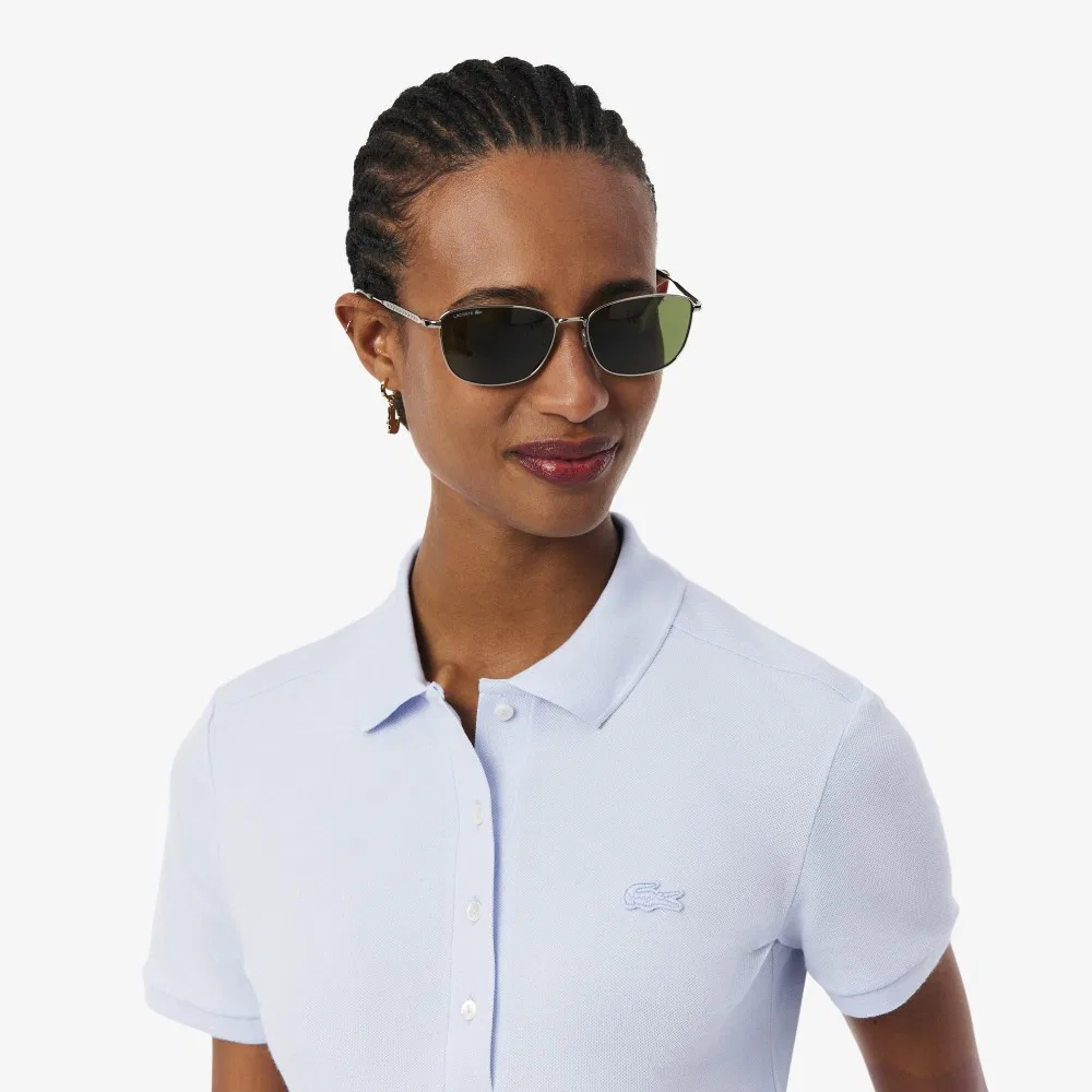 Поло Lacoste Slim Fit Mini Pique, светло-лавандовое — фото 2