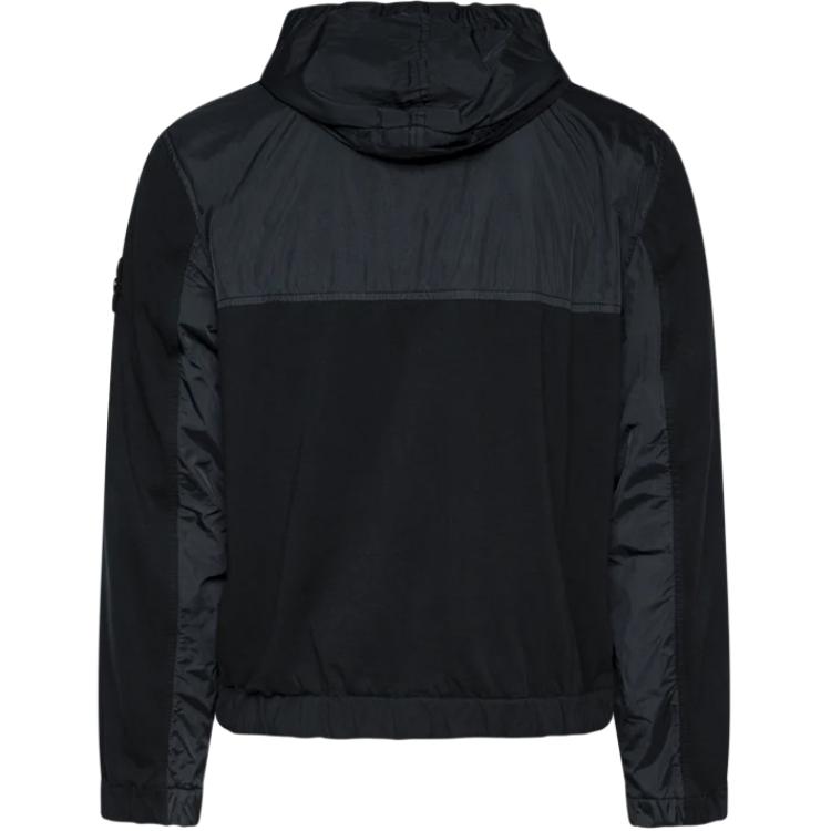 STONE ISLAND Куртка ветровка с капюшоном и панелями, Black — фото 4