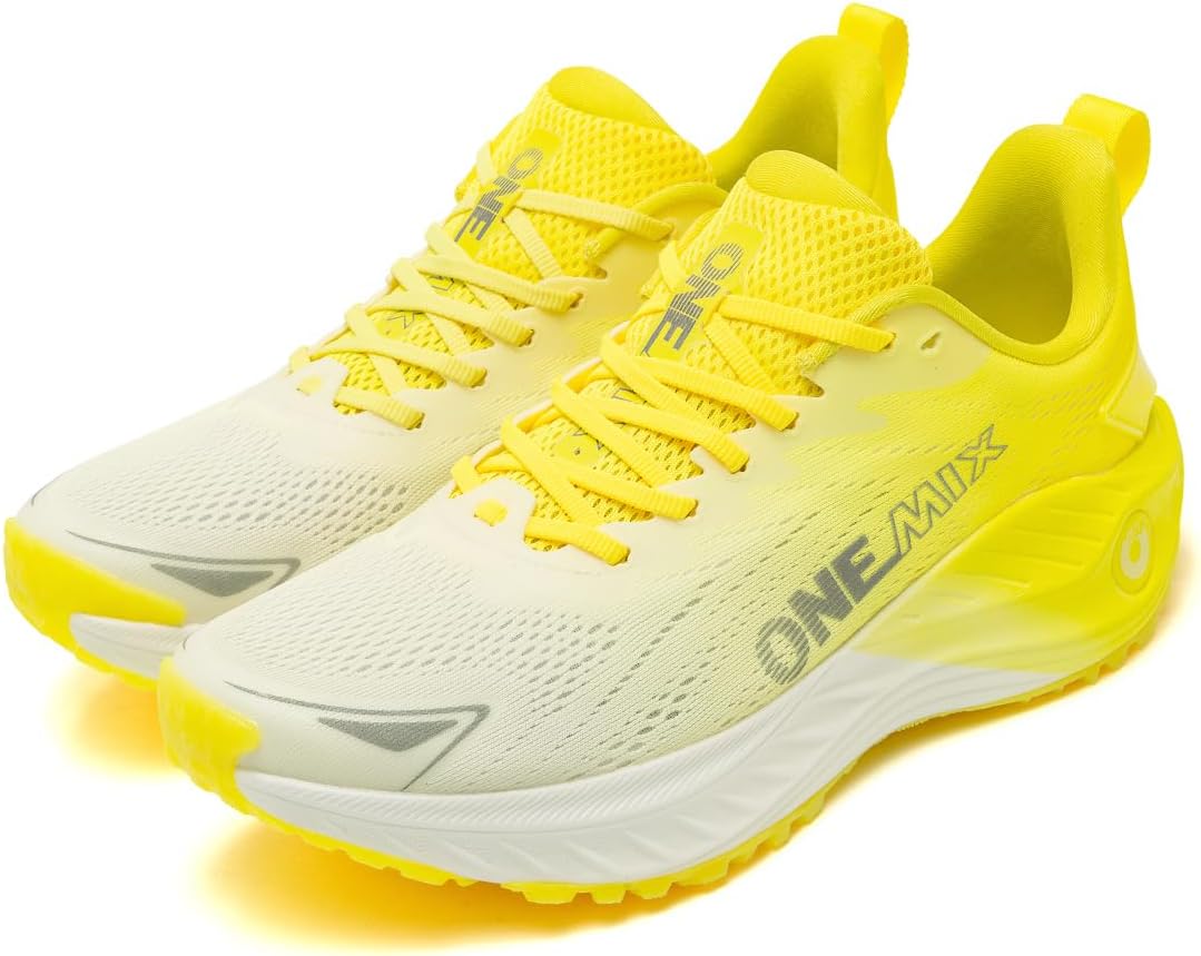 

Беговые кроссовки с ультра-амортизацией для мужчин - широкая модель, противоскользящая подошва и вентилируемый верх - комфорт на весь день для пробежек, тренировок и повседневной носки Onemix