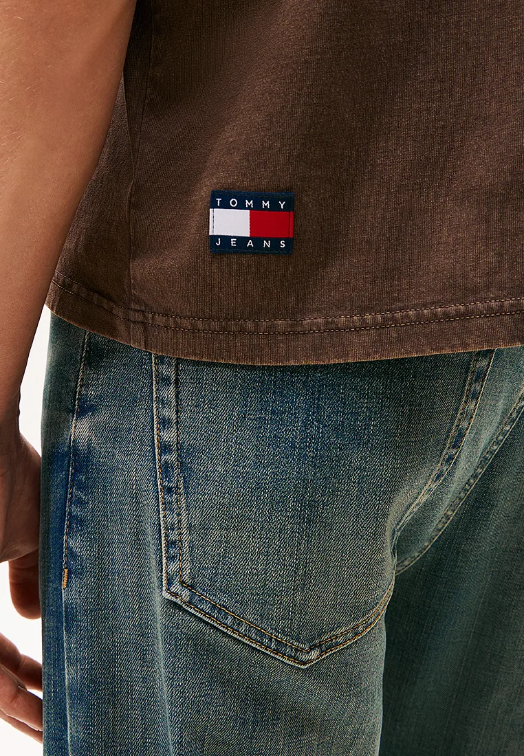 Футболка с коротким рукавом, классическая, Tommy Jeans Tommy Hilfiger, черный — фото 4