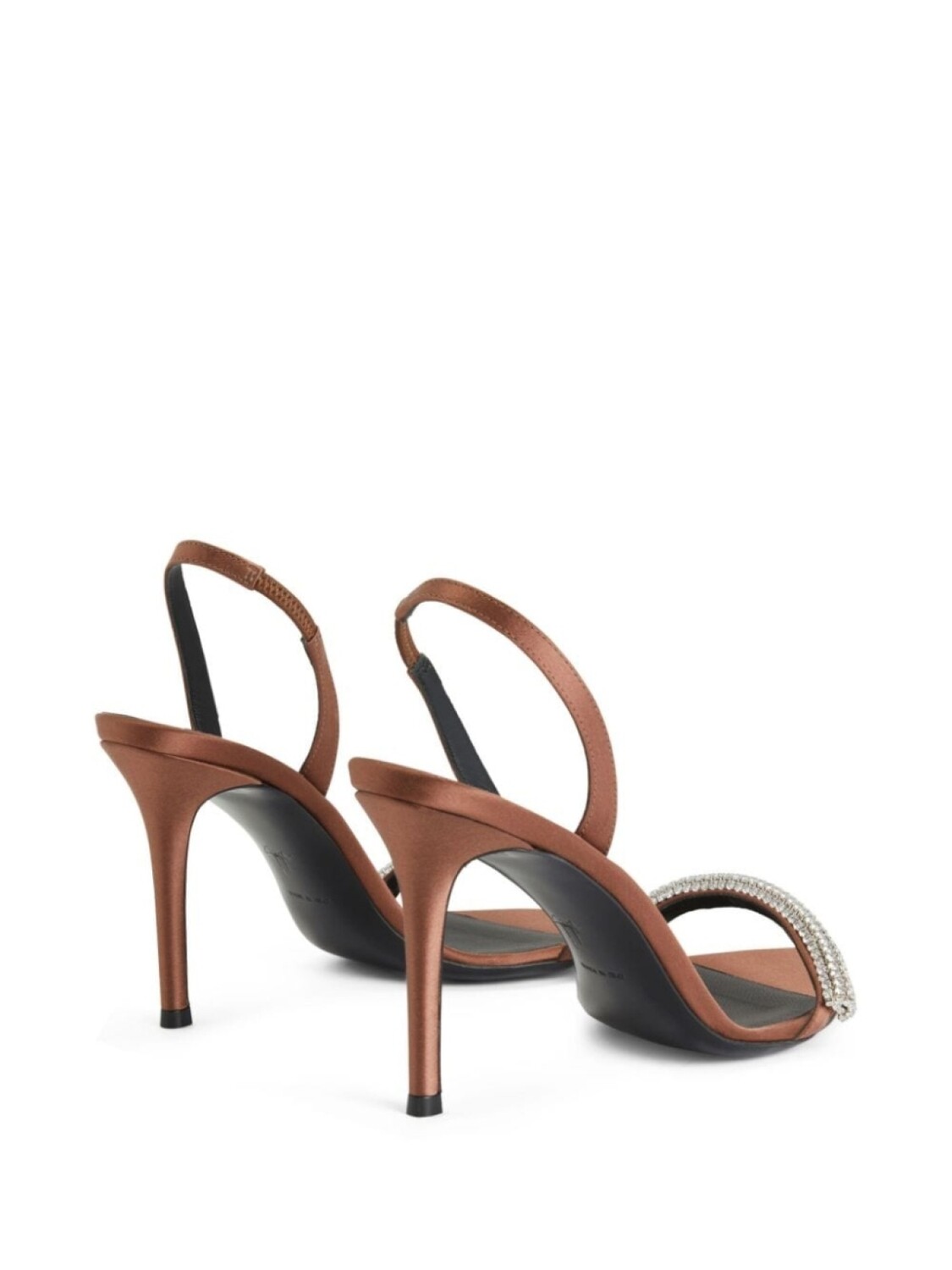 Giuseppe Zanotti босоножки Intriigo Galassia 90 со стразами, коричневый — фото 3
