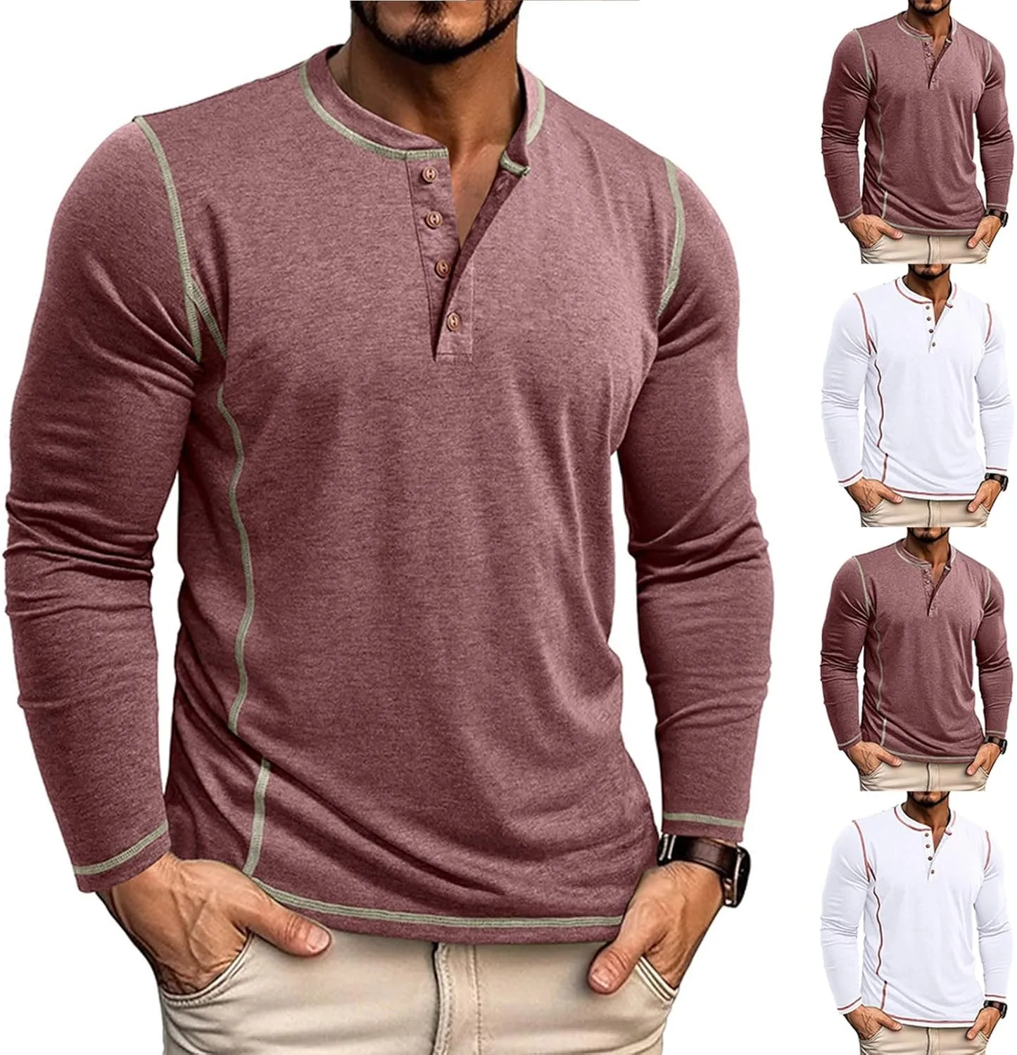 

Мужская повседневная футболка-поло с длинным рукавом Muscle Fit