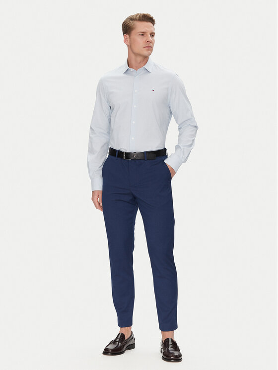 Рубашка облегающего кроя MW0MW38961 Tommy Hilfiger, голубой — фото 2