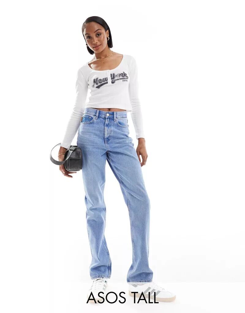 

Бромированные прямые джинсы в стиле 90-х ASOS DESIGN Tall