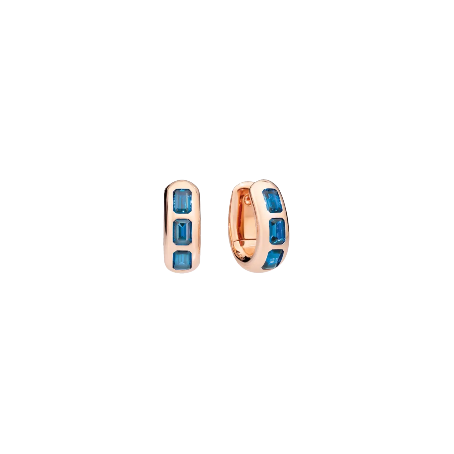 

Серьги Pomellato Iconica из розового золота с голубым топазом