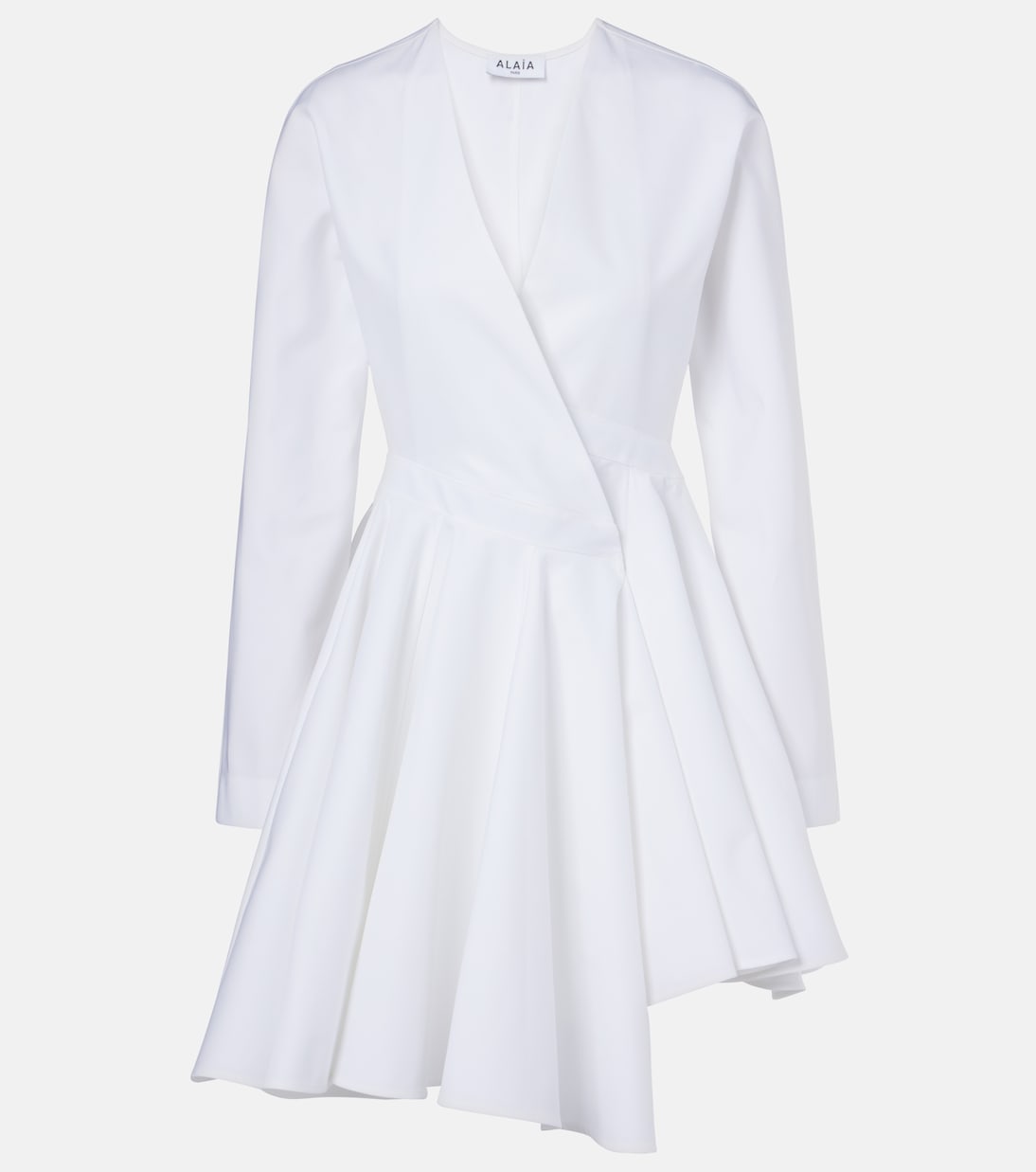 

Асимметричное мини-платье из хлопка Alaïa, Blanc