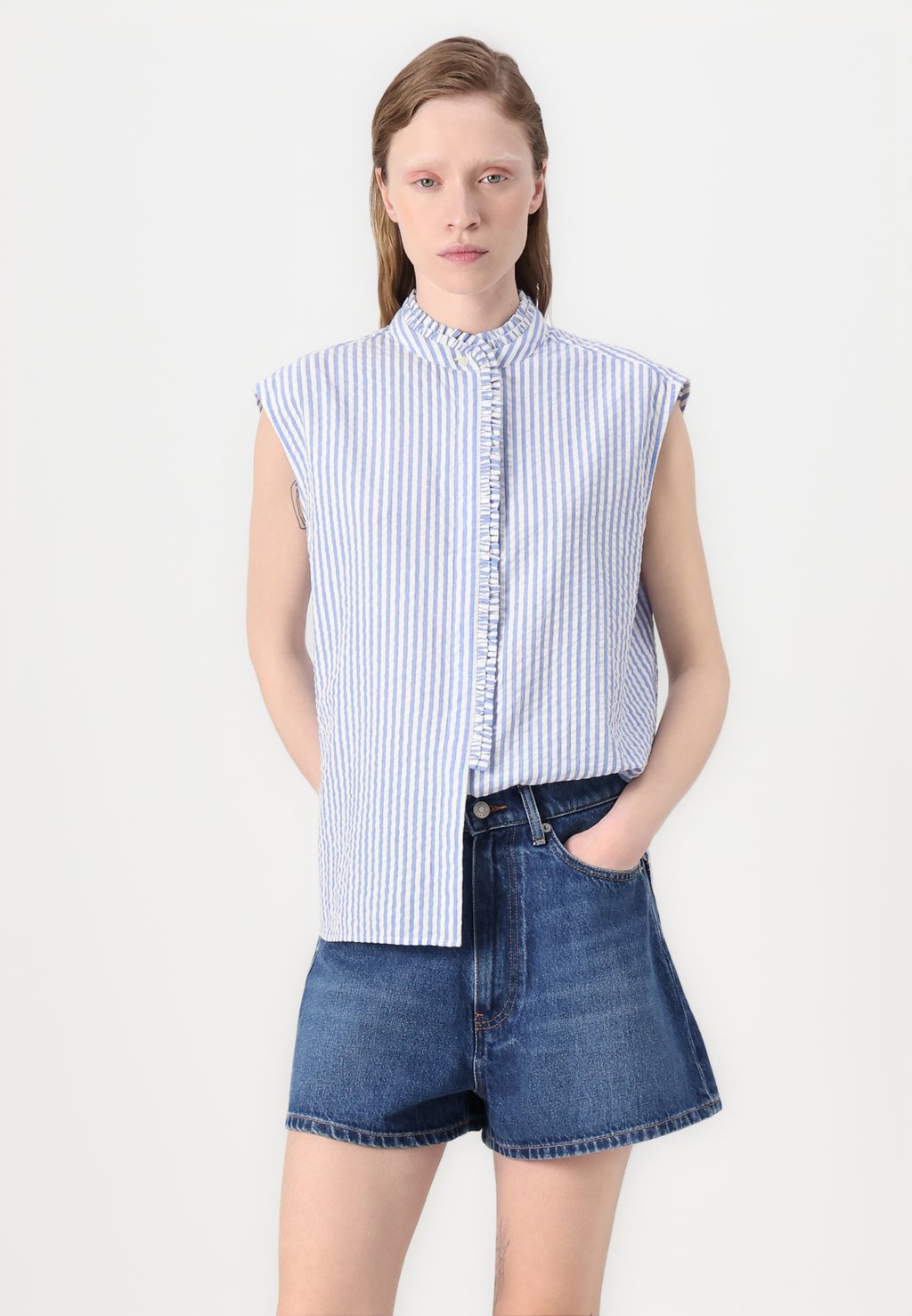 Блузка на пуговицах RUFFLE SHIRT - Top Tommy Hilfiger, синий — фото 4