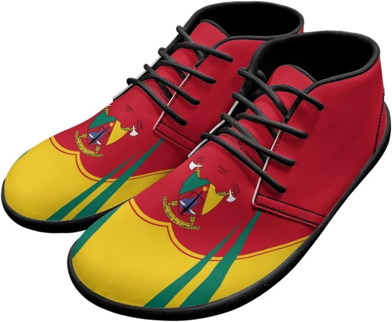 

Мужские кроссовки Forchrinse с итальянским флагом, чукка, модные кожаные ботинки средней высоты, на шнуровке, для ходьбы и вождения, для взрослых и подростков, Flag of Cameroon