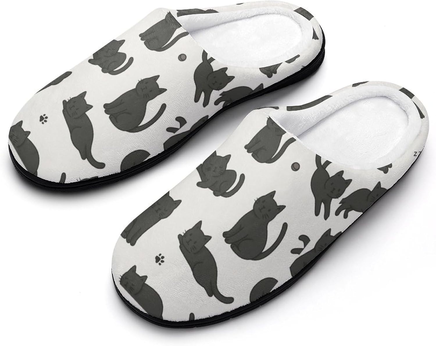 

Винтажные мужские хлопковые тапочки с цветочным принтом, яркие ботанические, для дома и улицы, теплые, уютные, мягкие, с нескользящей подошвой Daihanle, черный