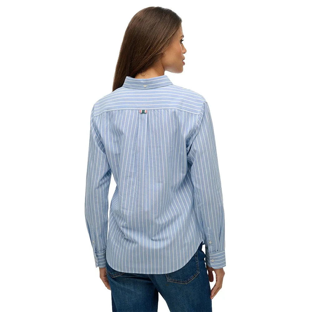 Рубашка с длинным рукавом Superdry Slim Oxford Bd, синий — фото 2