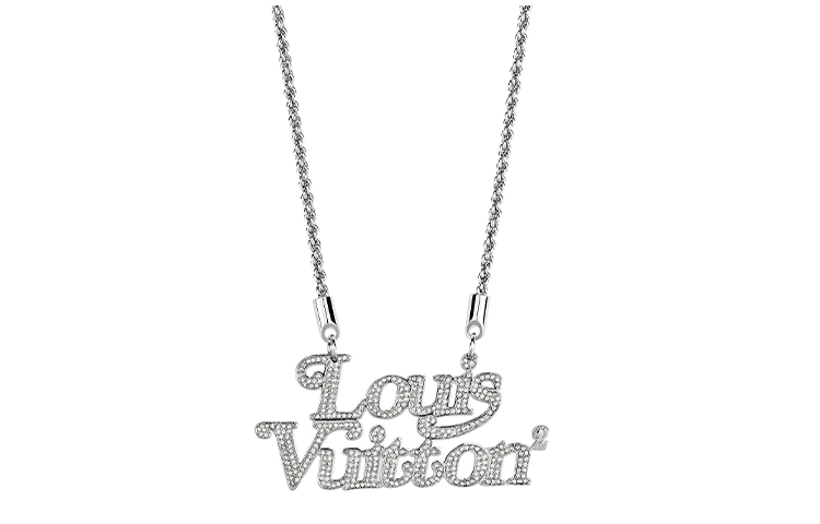 

Ниго квадратный стразовый кулон X LOUIS VUITTON, серебро