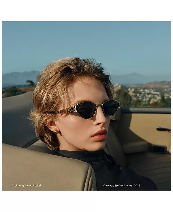 Солнцезащитные очки Guccissima Directional, 55 мм Gucci, золотой — фото 4