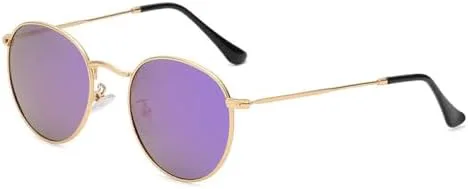 

Классические женские круглые солнцезащитные очки 2027 года, розовые, с зеркальным покрытием, в стиле ретро, ​​мужские очки с зеркальным покрытием MTZJH, Purple Mirror